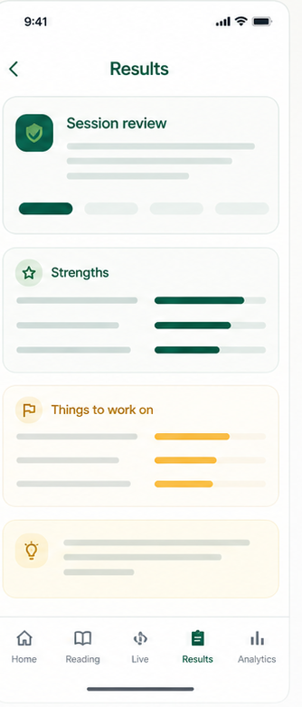 Sanitised Results app screen preview
